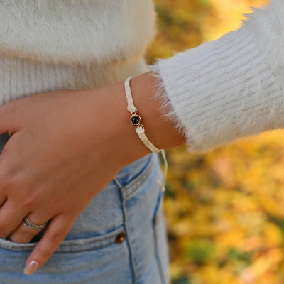Pulsera de Proyección de Foto Personalizada Tejida a Mano - Joya de Pareja para Hombre y Mujer - Image 4