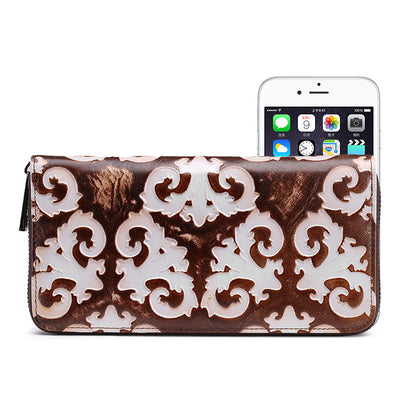 Billetera Larga de Cuero Genuino Estilo Retro para Mujer - Image 4