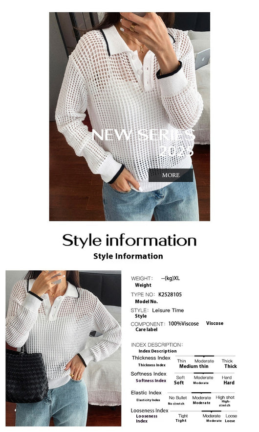 Blusa Larga Calada para Mujer - Diseño Moderno Otoño Invierno - Image 9