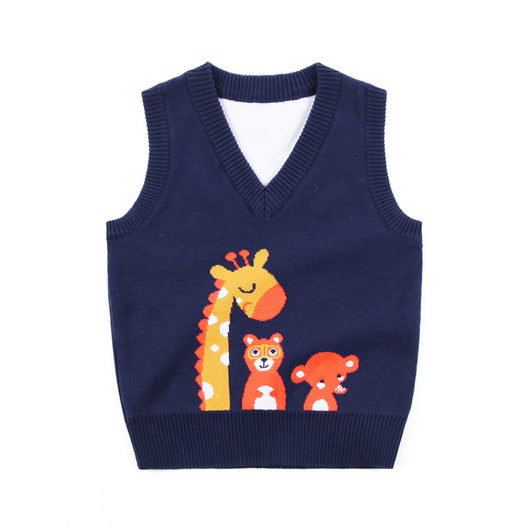 Chaleco Tejido Infantil Niño con Patrón de Venado - Abrigo Cálido - Image 5
