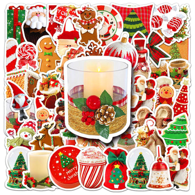 Vaso Navideño Reutilizable con Stickers Decorativos Impermeables - Image 3