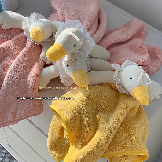 Toalla de Mano Infantil Ganso Cartoon - Algodón Coral Fleece Súper Absorbente - Image 14
