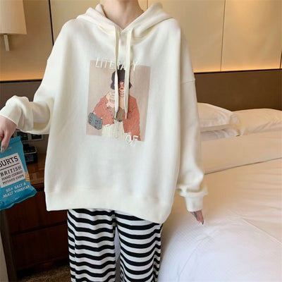 Sudadera con Capucha Oversize Bordada con Diseño Cartoon para Mujer - Image 12