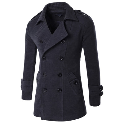 Abrigo Casual de Manga Larga para Hombre - Color Sólido - Image 14