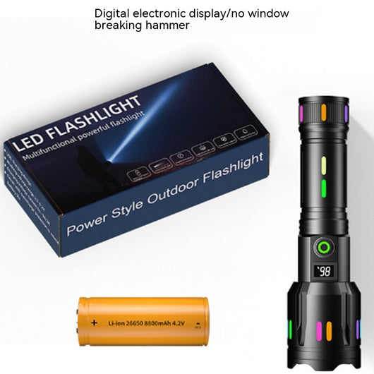 Linterna LED Potente con Zoom, Carga USB Type-C y Pantalla Digital - Image 5