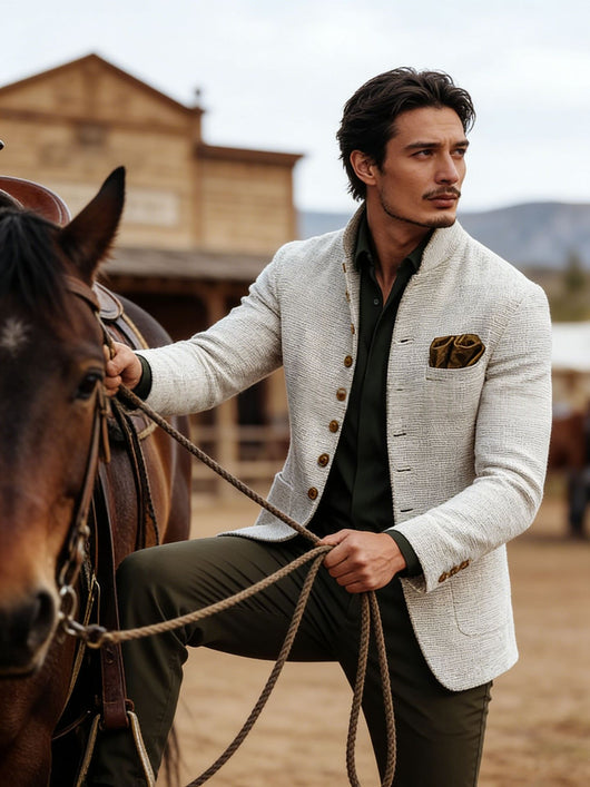 Chaqueta Retro Tweed para Hombre - Estilo Casual Sofisticado - Image 7