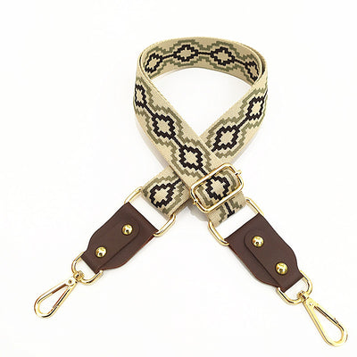 Correa Ajustable para Bolso Mensajero con Tejido Jacquard y Detalles en Cuero - Image 50