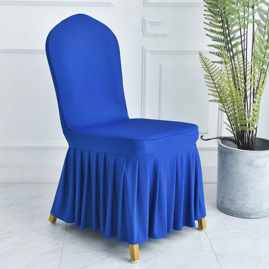 Silla de comedor con falda plisada - Image 7