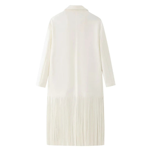 Abrigo de Lana con Flecos para Mujer - Estilo Urbano - Image 47