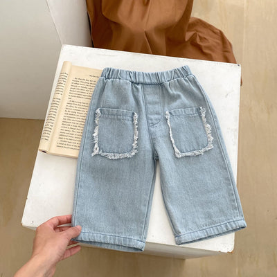 Pantalones Cortos Denim de Algodón con Bolsillos para Niños - Image 34