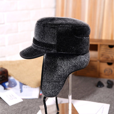Gorro de Pato Mink para Hombre - Abrigo Otoño Invierno Adulto Mayor