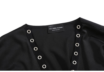 Abrigo Trench Coat Negro Entallado de Manga Larga para Mujer - Image 14