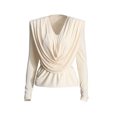 Blusa Ajustada con Cuello Camisero y Hombros Acolchados para Mujer - Image 5