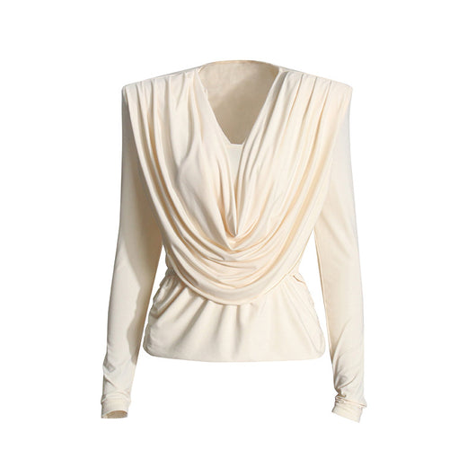 Blusa Ajustada con Cuello Camisero y Hombros Acolchados para Mujer - Image 5
