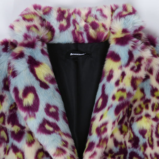 Abrigo de Piel Estampado Leopardo Mujer Largo Slim Invierno - Image 10