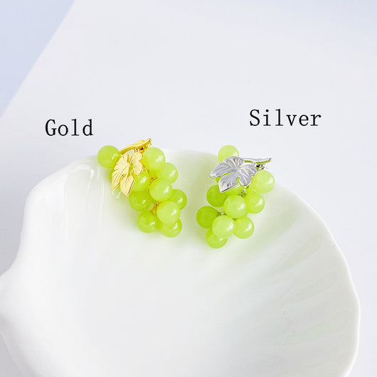 Aretes Uva Púrpura y Azul - Diseño Europeo Moderno con Personalidad - Image 6