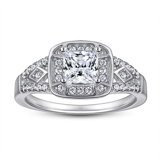 Anillo de Diamante Cuadrado con Circonia - Image 5