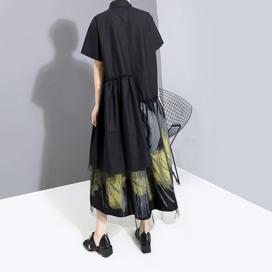 Falda Puffy Midi Ajustada con Malla - Elegancia Temperamental - Image 12