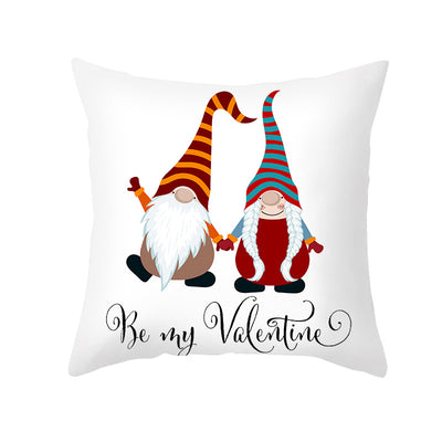 Funda de Almohada Día de San Valentín Letras Cartoon Roja - Tela Melocotón - Image 27