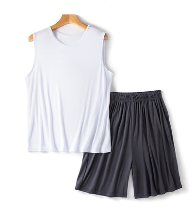 Shorts Chaleco Modal Hombre Verano Suelto Talla Grande sin Mangas - Image 7