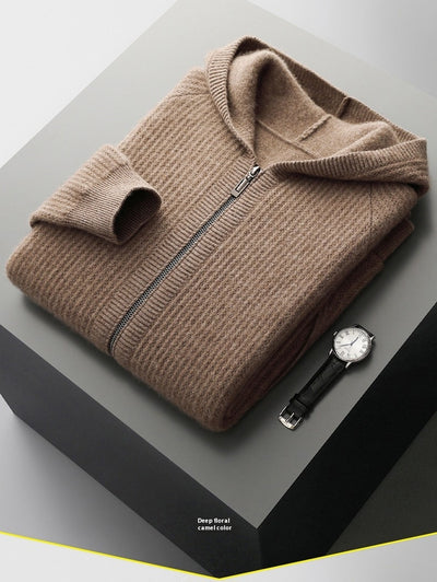 Cardigan con Capucha de Lana Gruesa para Hombre - Corte Holgado y Casual - Image 12