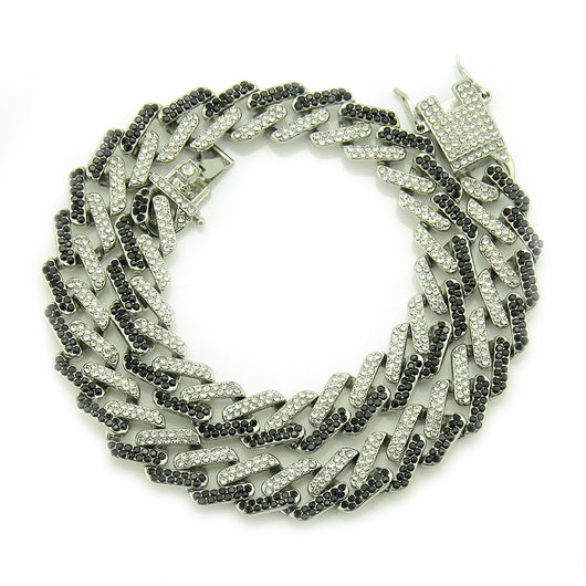 Collar Cadena Cubana Cuadrada con Diamantes Geométricos para Hombre - Image 4