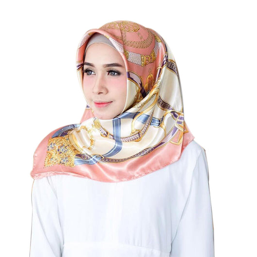 Pañuelo Cuadrado Grande de Seda Simulada - Accesorio Versátil para Mujer - Image 3