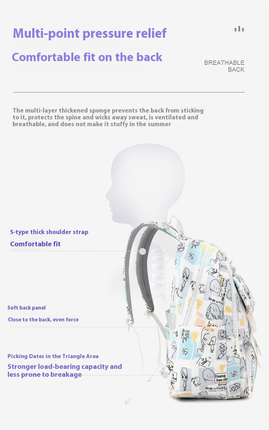 Mochila Escolar Impresa de Gran Capacidad para Estudiantes de Secundaria - Image 33
