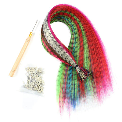 Extensiones de Cabello Plumas Multicolor Juego 10-60 Piezas - Image 9