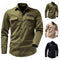 Men's Embroidered USAF Long Sleeve Tactical Multi-Pocket Shirt