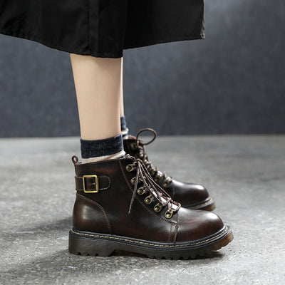 Botas Cortas Retro Planas para Mujer - Estilo Clásico - Image 12