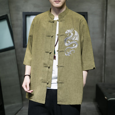 Camisa Hanfu Oversized de Seda Helada con Botones de Rana - Estilo Tradicional Moderno - Image 5