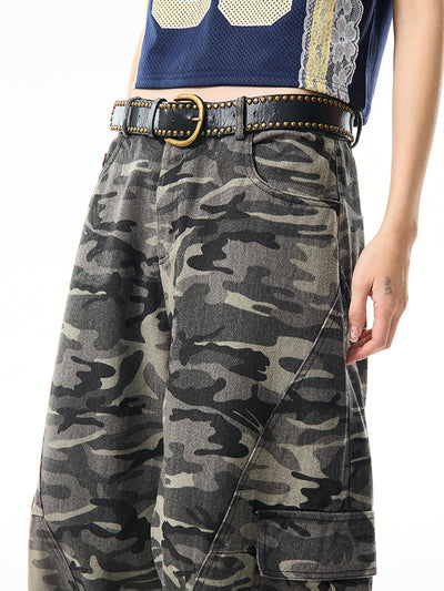 Overol Ancho Camuflaje Retro para Mujer - Pantalón Suelto y Casual - Image 25