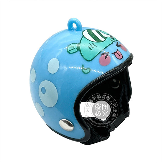 Red pet helmet with a strawberry design, featuring a smiling face, green leaves, and yellow seeds. - Image 12