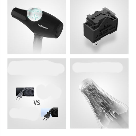 Black FirePhoenix 3100H hair dryer with silver accents and blue button, featuring a sleek design. - Image 5