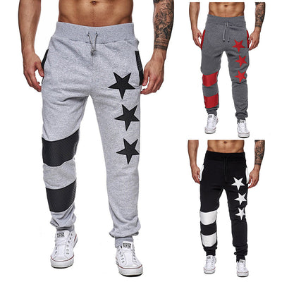 Pantalones Deportivos Casuales con Estrellas y Rayas Cosidas - Image 4