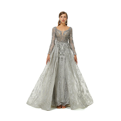 Vestido de Noche Elegante con Encaje Calado y Textura Luxury - Image 6
