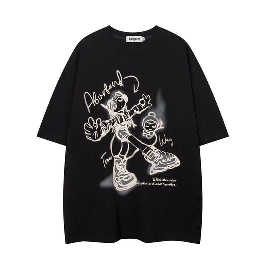 Playera de Algodón con Diseño Cartoon para Hombre y Mujer