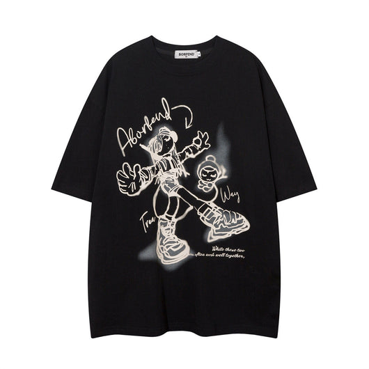 Playera de Algodón con Diseño Cartoon para Hombre y Mujer