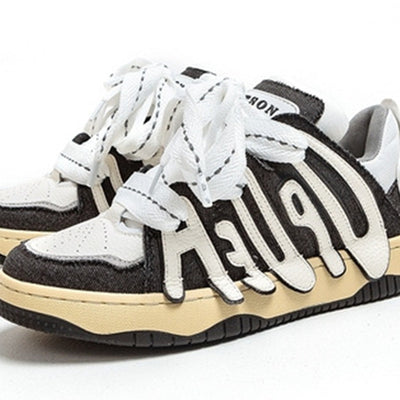 Tenis Retro Casual Unisex con Suela Gruesa y Detalles Alfabéticos - Image 9