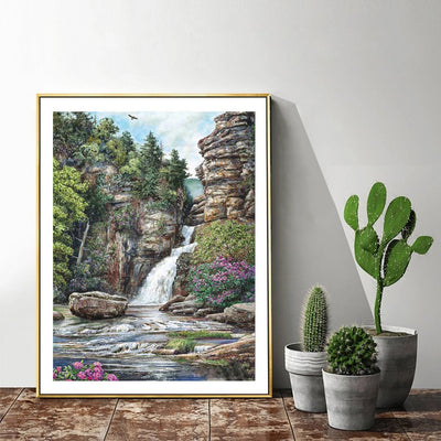 Pintura de Diamantes Tema Cascada - Redonda o Cuadrada