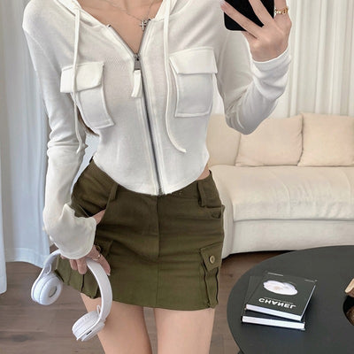 Cardigan Corto con Capucha para Mujer - Image 3