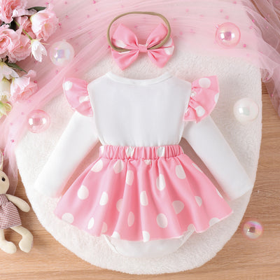 Pijama Mameluco Largo para Bebé Niña con Diseño de Conejo y Diadema - Image 2