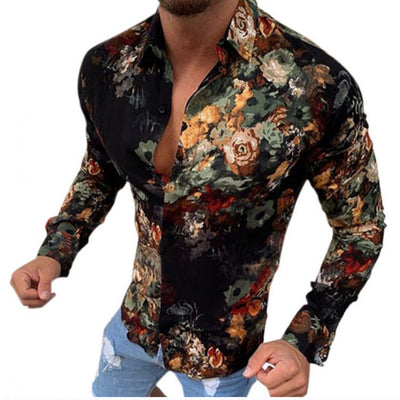 Camisa Casual de Manga Larga con Estampado para Hombre - Image 7