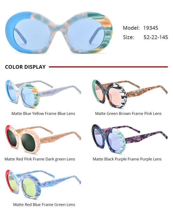Gafas de Sol Estilo Cat-eye con Lentes Ahumados y Bloques de Color