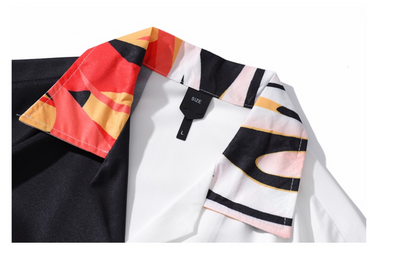 Camisa Estampada Flame Personalidad Americana de Manga Corta para Hombre - Image 8