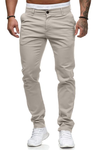 Pantalones Casuales Slim Fit en Colores Sólidos para Hombre - Image 6