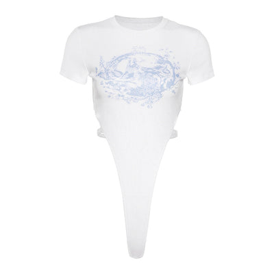 Body Estampado Cuello Redondo Sexy