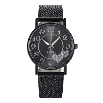 Reloj de Pulsera Dama Malla Dorada con Diseño de Corazón - Image 16