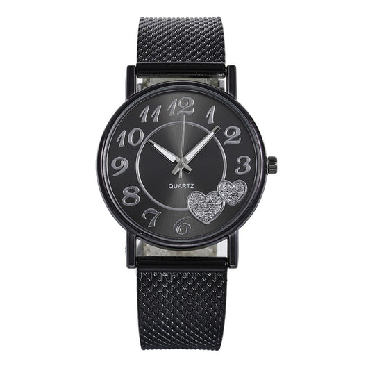 Reloj de Pulsera Dama Malla Dorada con Diseño de Corazón - Image 16